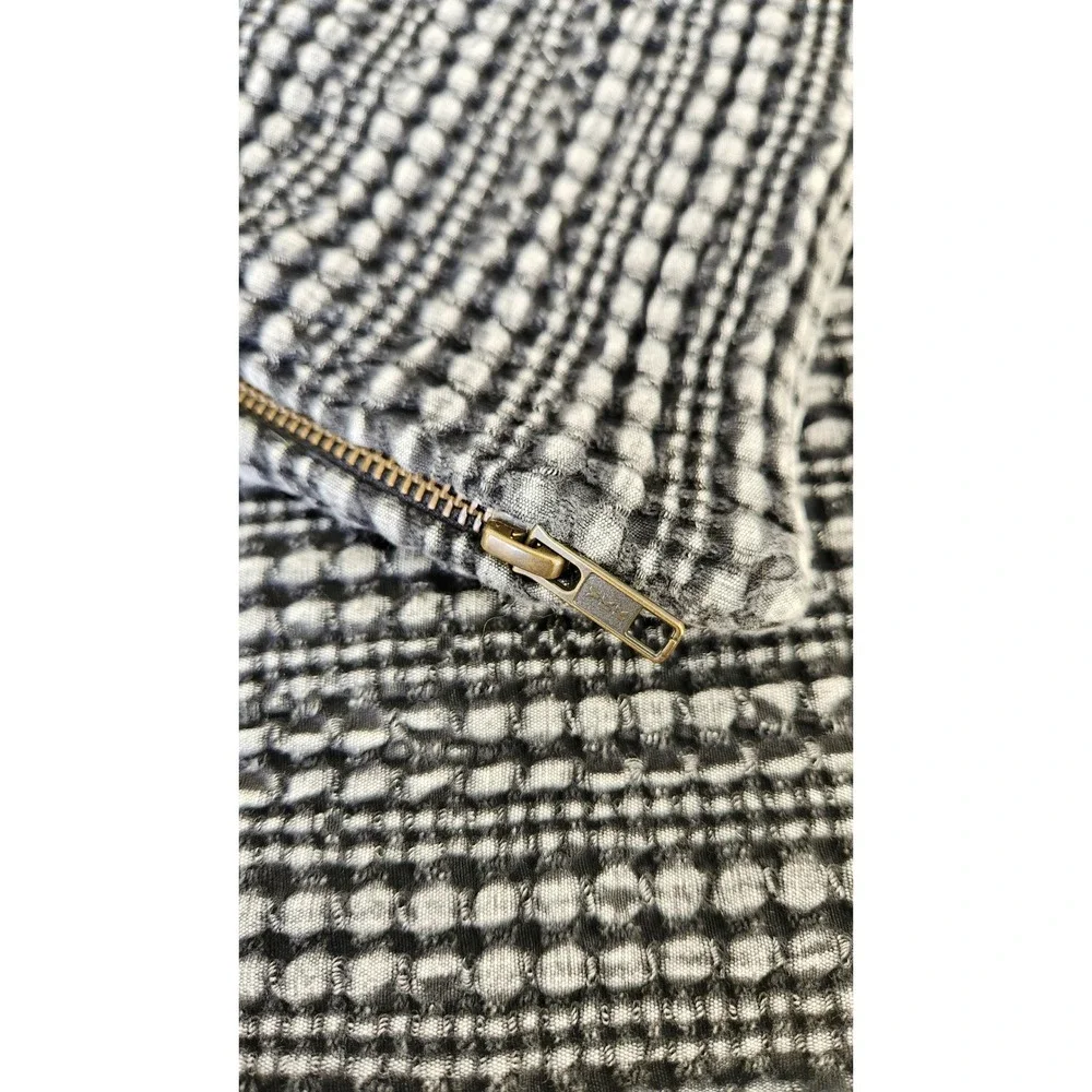 Pottery Barn Euro Pillow Cover Square Black Textured Woven Zipper Closure Boho